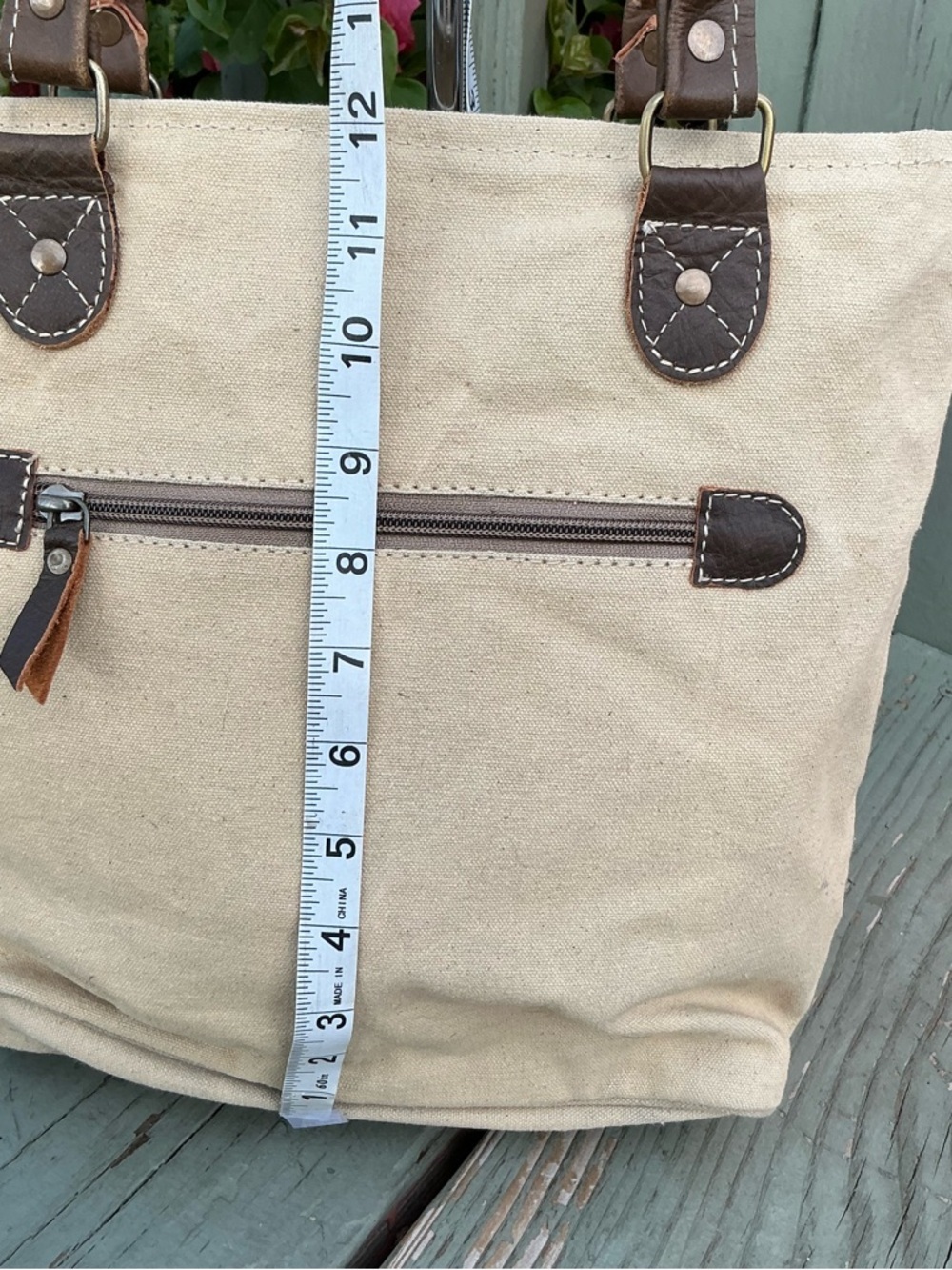 Clay Ray Beige & Brown Star Canvas Country Western Rustic Tote Bag Nwt — image 8 of 8